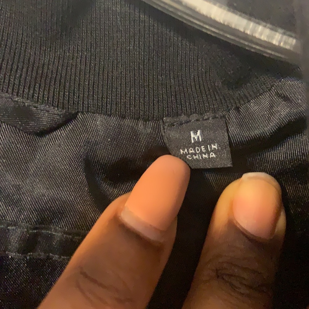 Thin Matte Black Bomber Jacket!!! - image 3